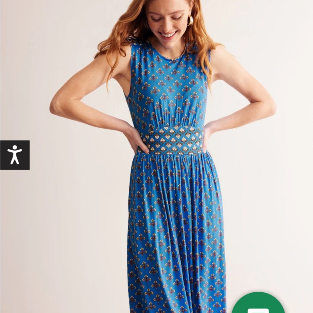 Boden Thea Indigo Blue Sleeveless Dress